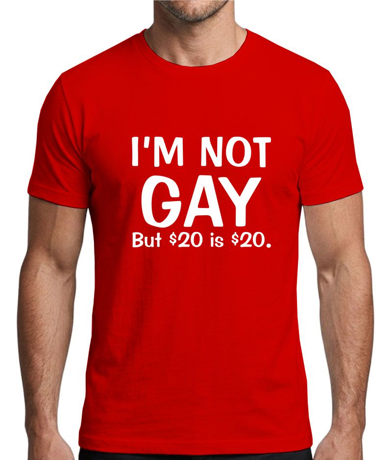 I’m Not Gay But $20 Is $20 Funny Graphic T-Shirt