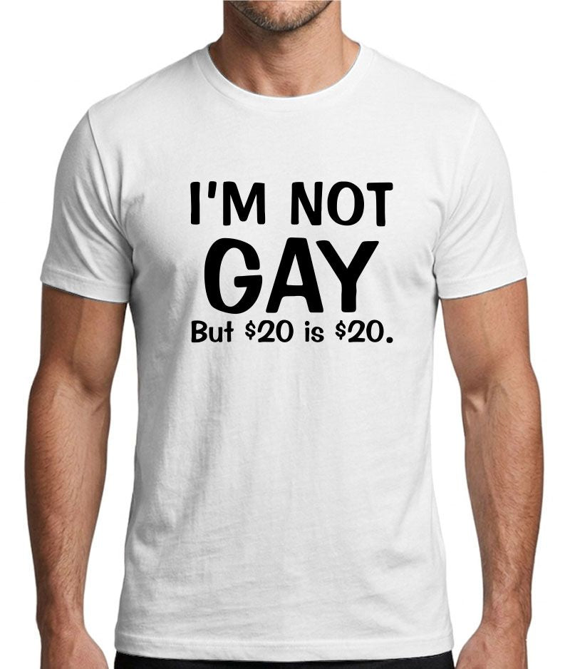 I’m Not Gay But $20 Is $20 Funny Graphic T-Shirt