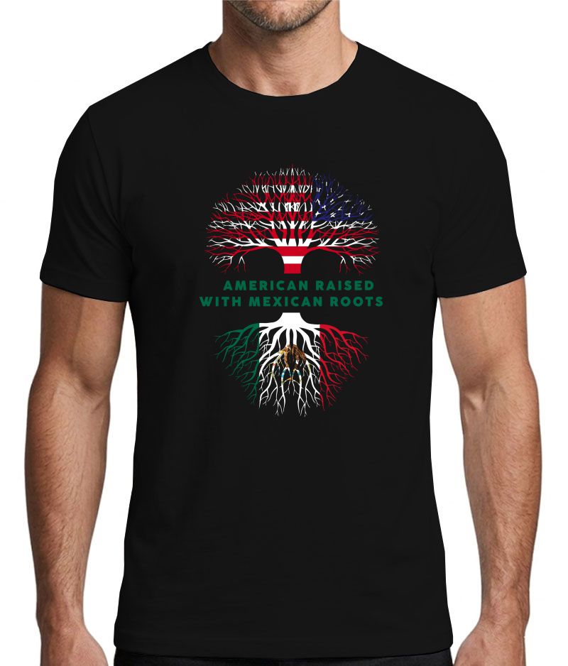 American Raised with Mexican Roots Graphic T-Shirt